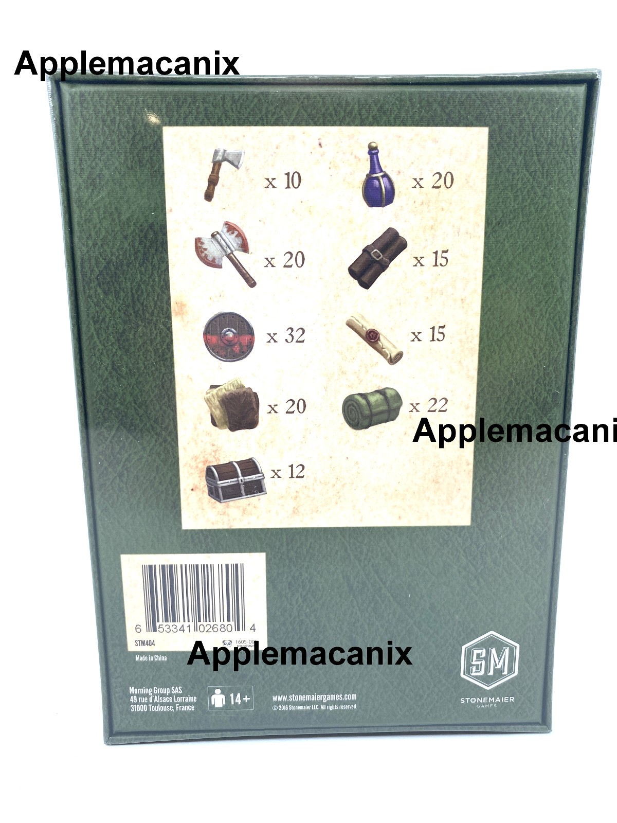 STM404 Adventure Atlas Stonemaier Games Painted Resin 166 Token Set Chest Shield