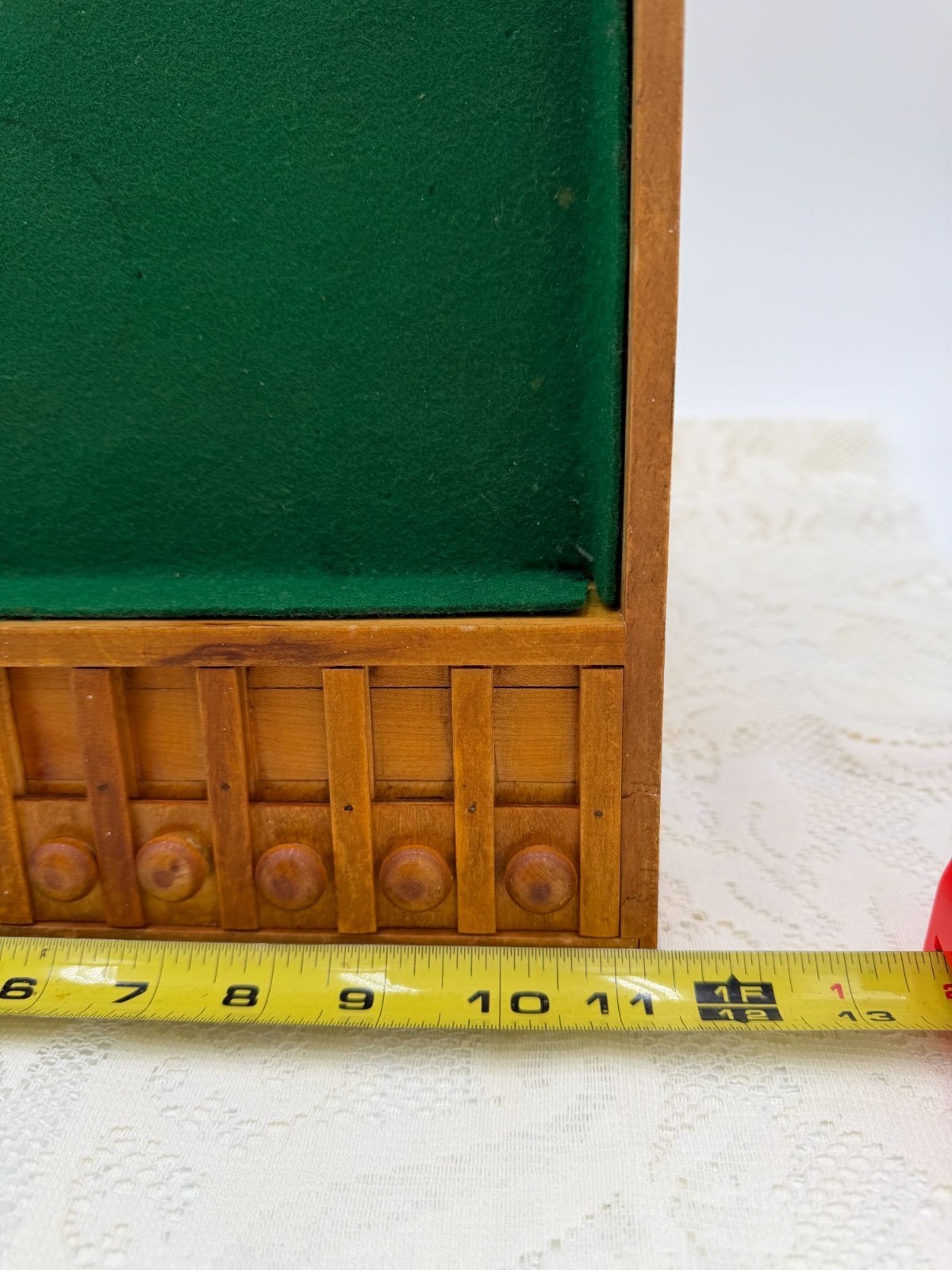Vintage Shut The Box Wooden Game Felt Surface & Bemis Manufacturing Co. Label