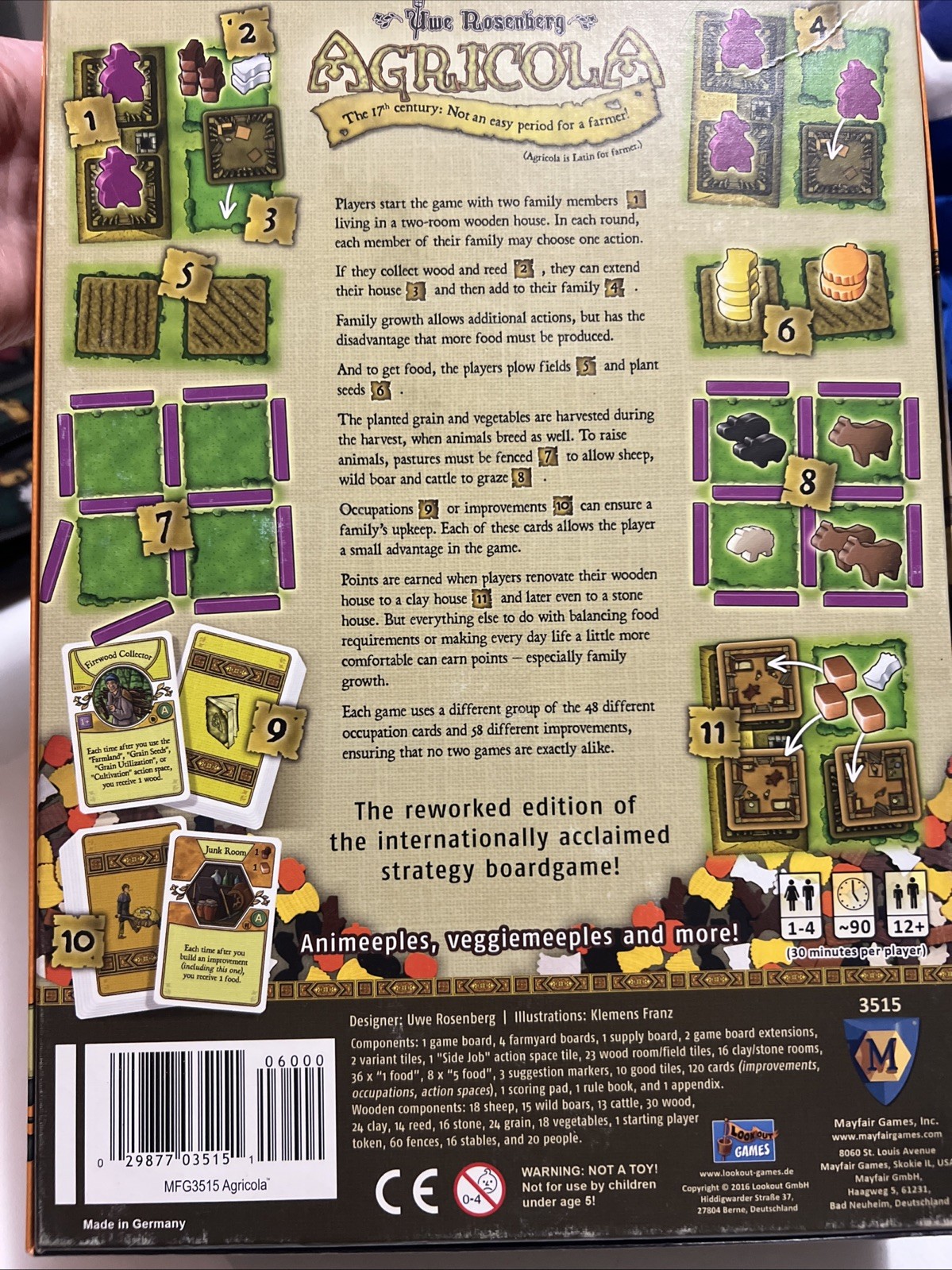 Agricola Board Game 3515 2016 Mayfair Games Complete Excellent Used 2016