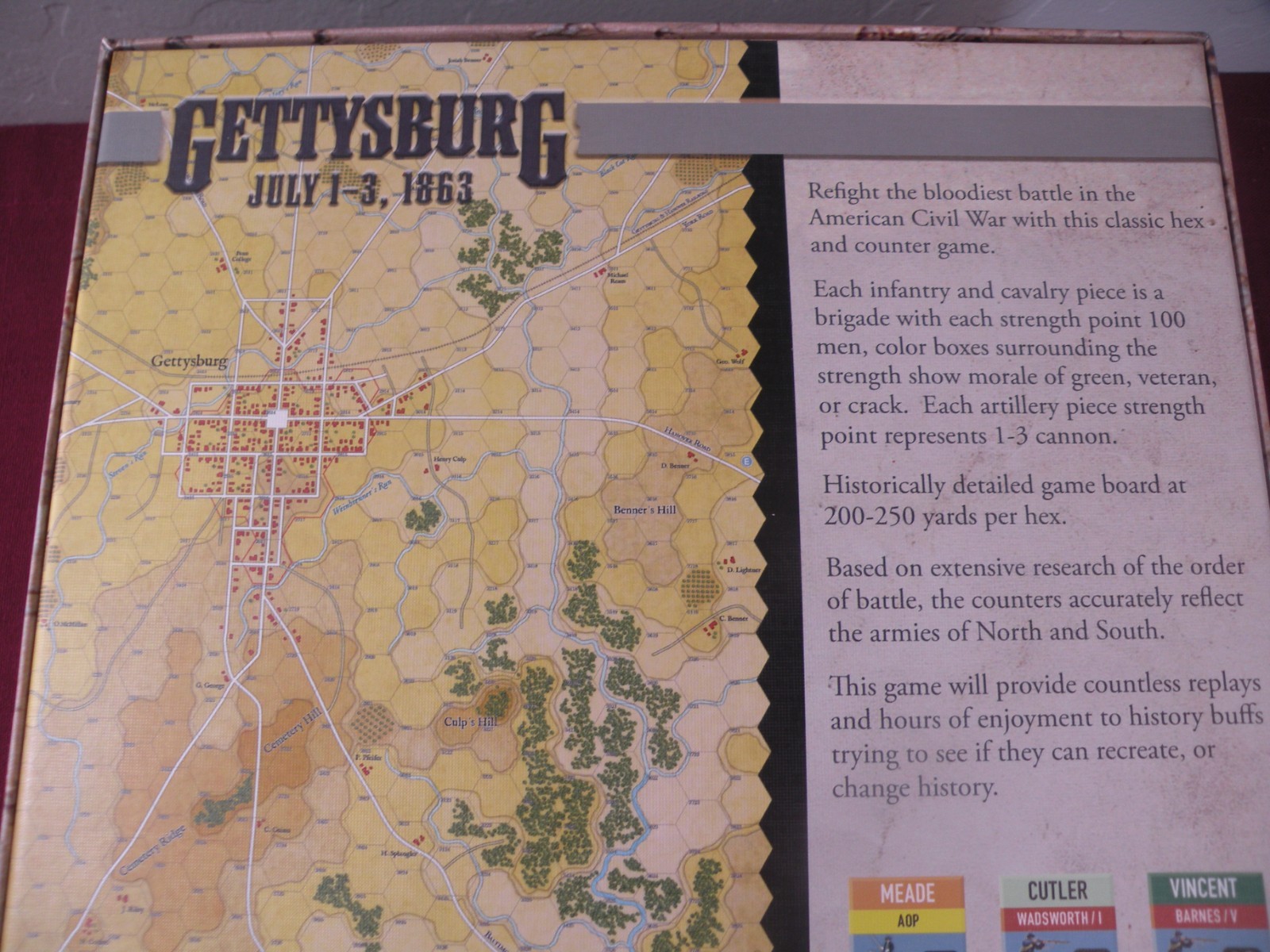Gettysburg July 1-3 1863 Boardgame Worthington New Open Box Unpunched