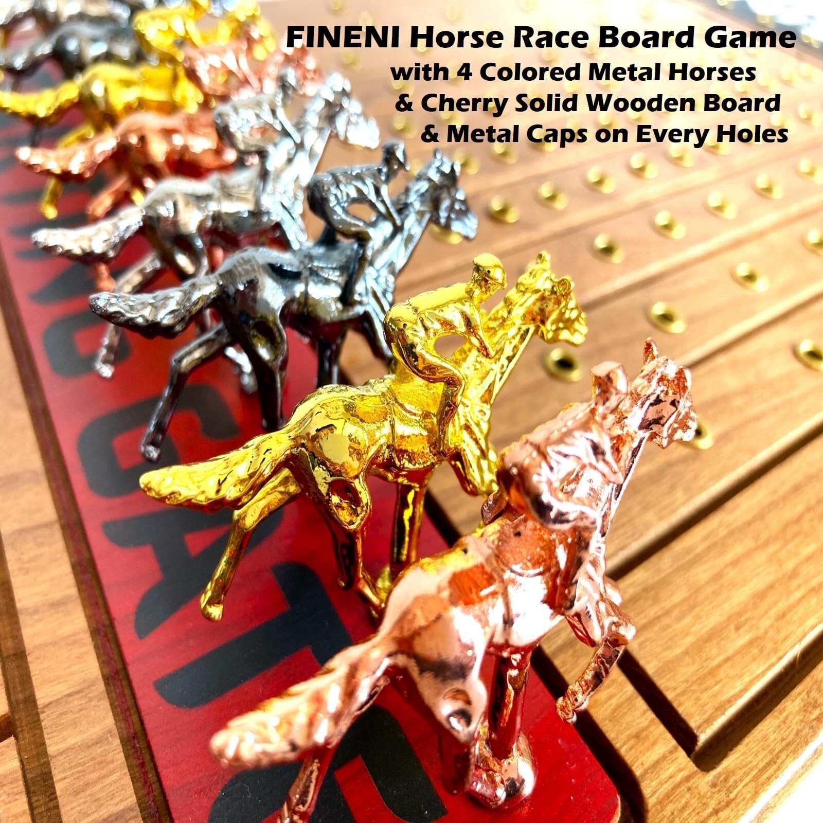 Horse Racing Game for Adults, Horse Race Board Game with 11 Luxurious Metal H…