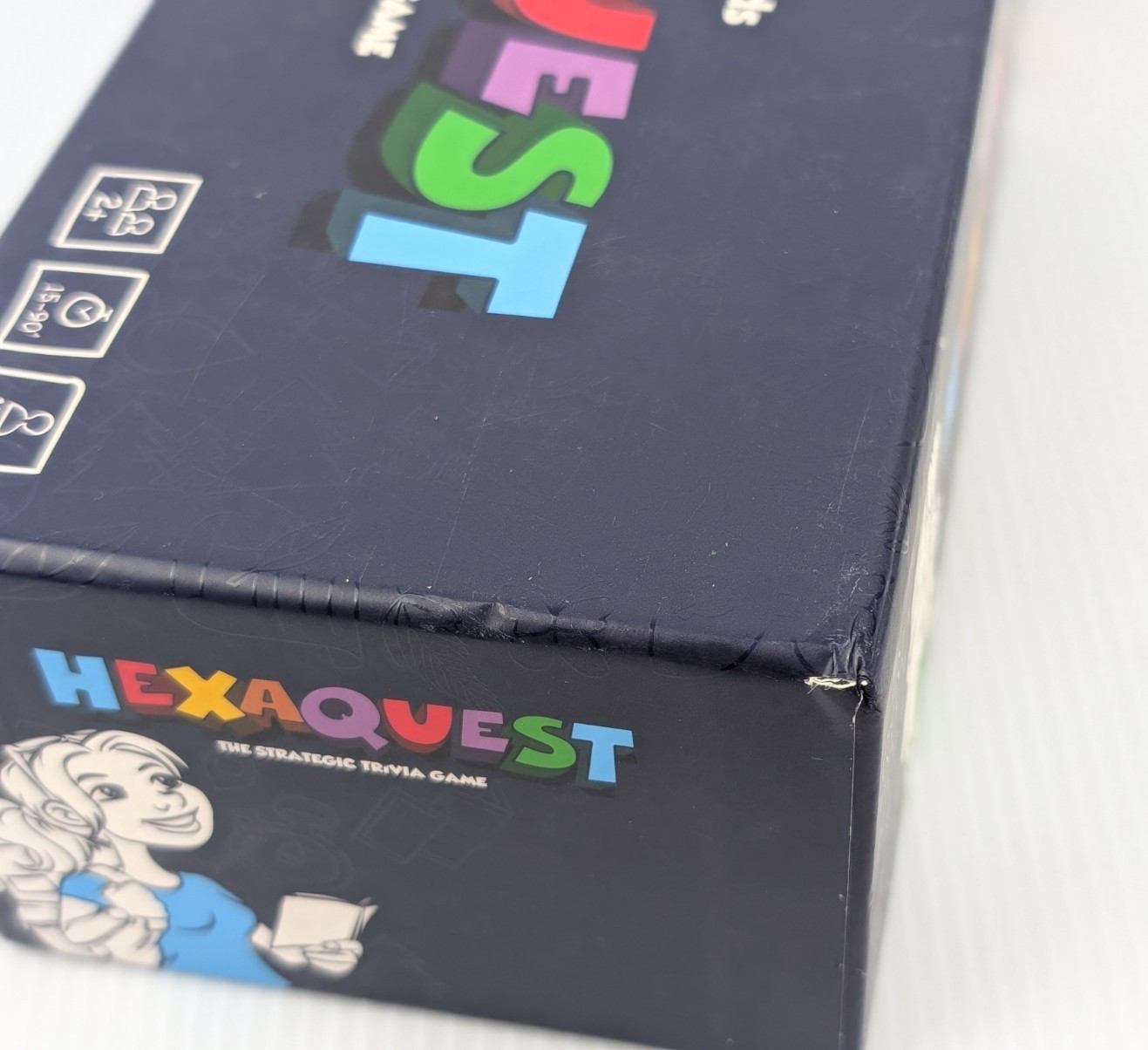 HexaQuest Strategic Trivia Game Tumbling Heads 100% COMPLETE Second Edition