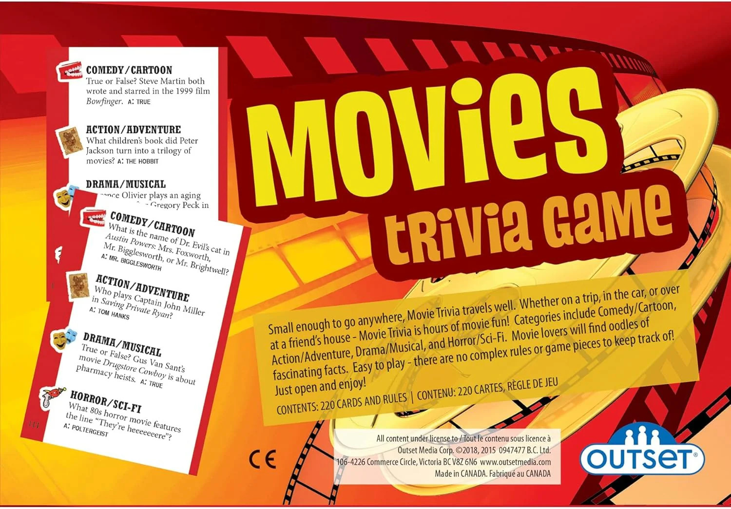 Movies Trivia Game [Board Game, 2-6 Players]