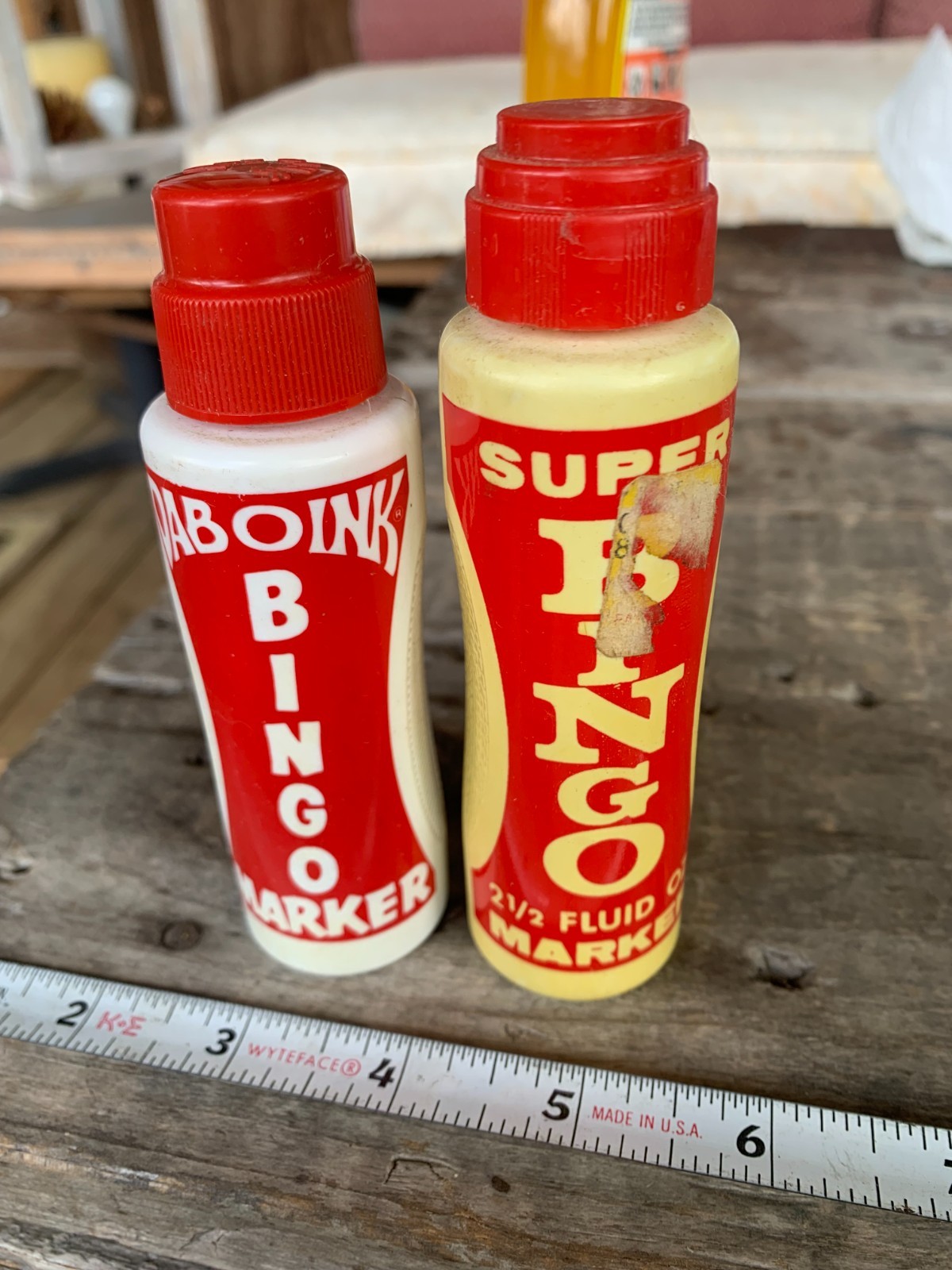 vintage Dab-O-Ink brand bingo marker & Super Bingo Marker Red Partial