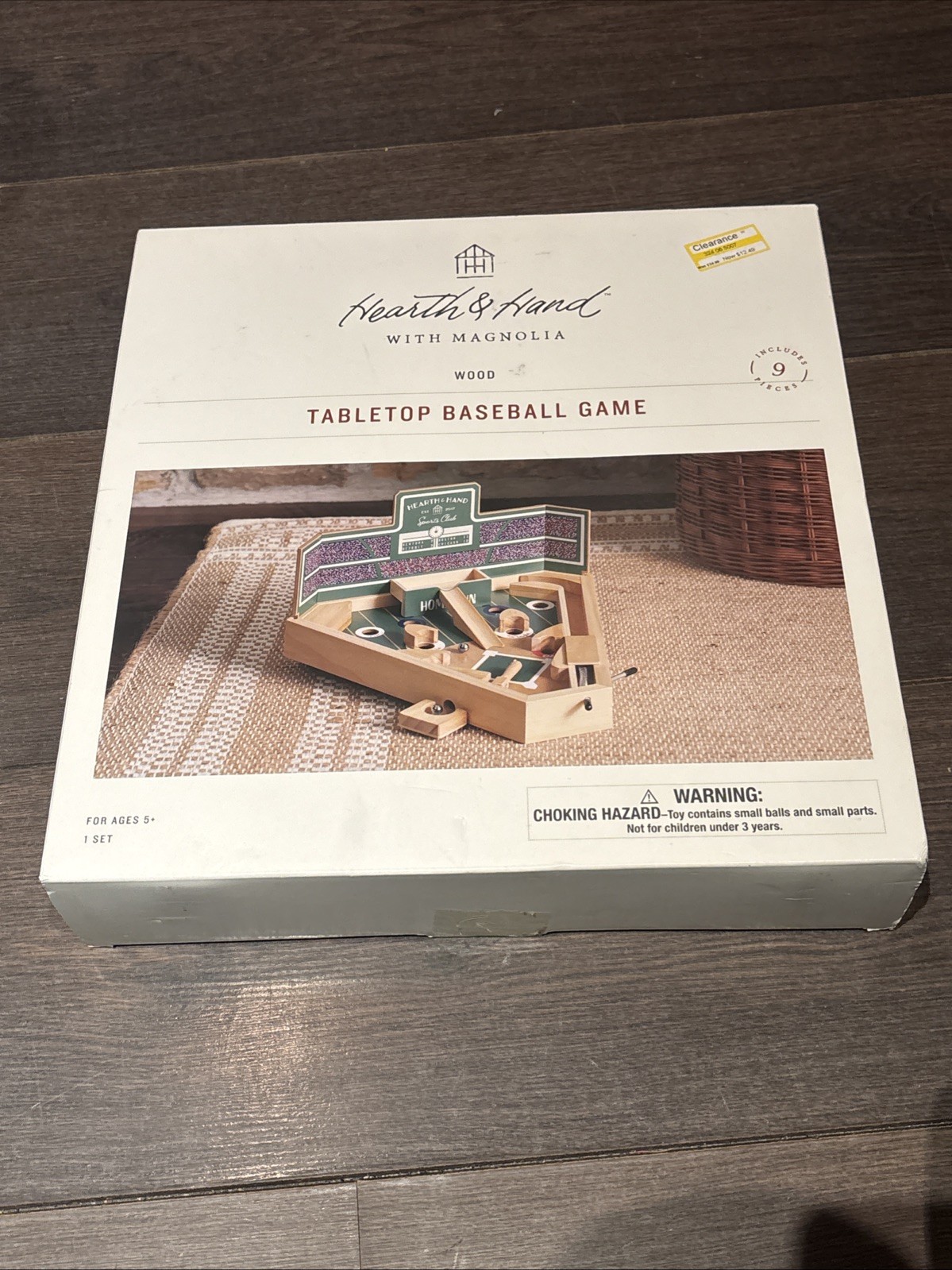 Hearth & Hand With magnolia Wood Tabletop Baseball game NIB