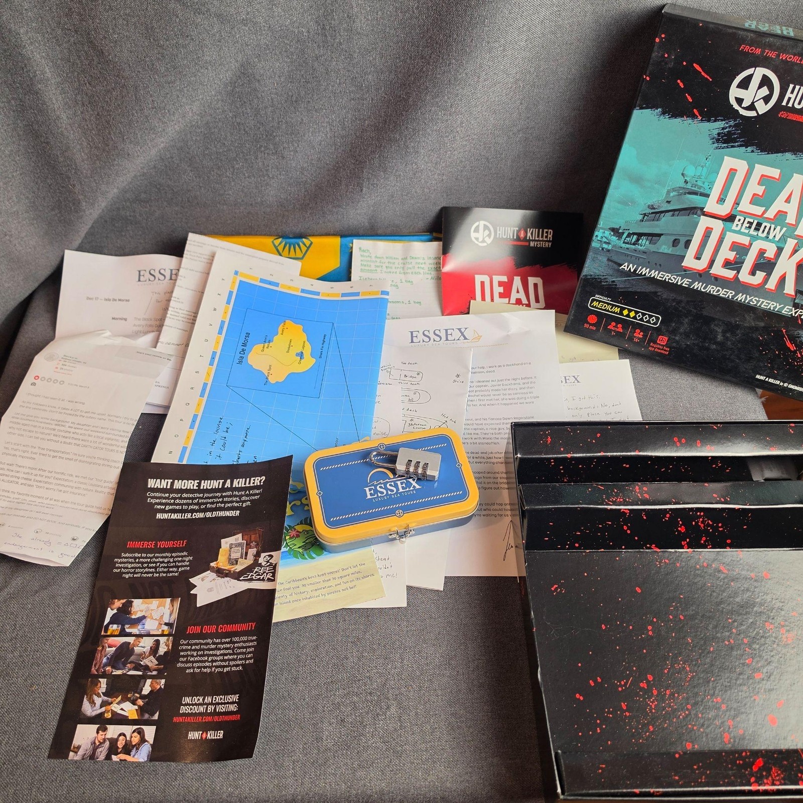 Hunt A Killer Mystery Board Game Lot Dead Below Deck Dive Bar Motel 3 Box Set