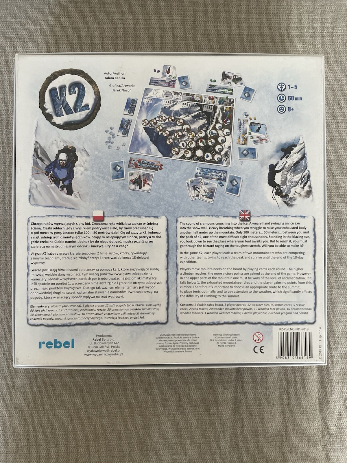 K2 Board Game 5th Edition 2019 Rebel Games English/Polish 100% Complete