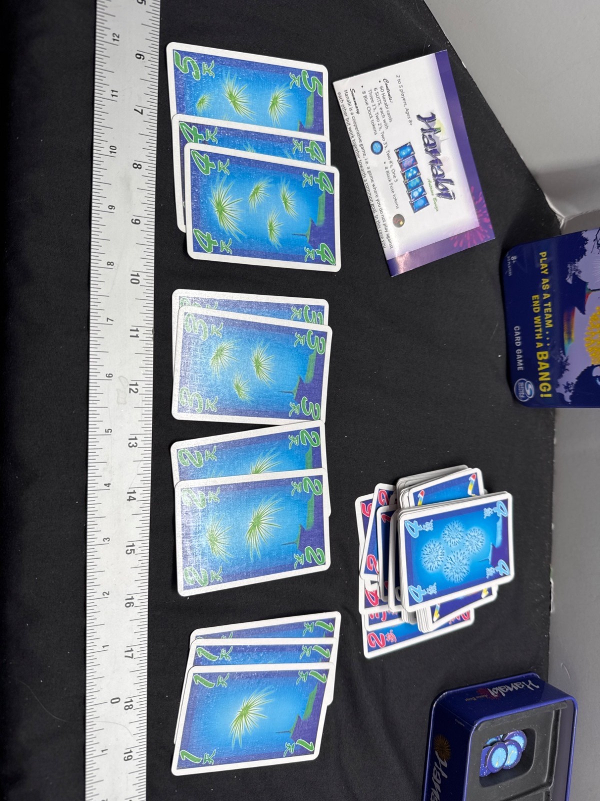 R&R Games Hanabi Fireworks Card Game Tin Travel Game Complete Excellent Light Sc