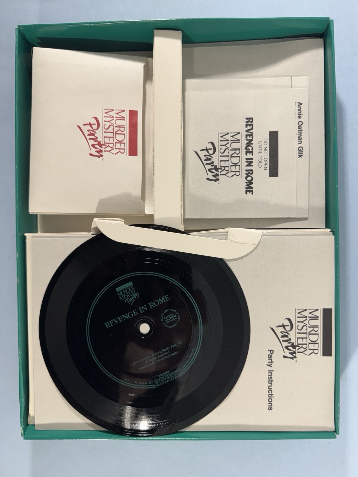 Revenge in Rome Murder Mystery Party Kit Role Playing Special Edition Used 1985