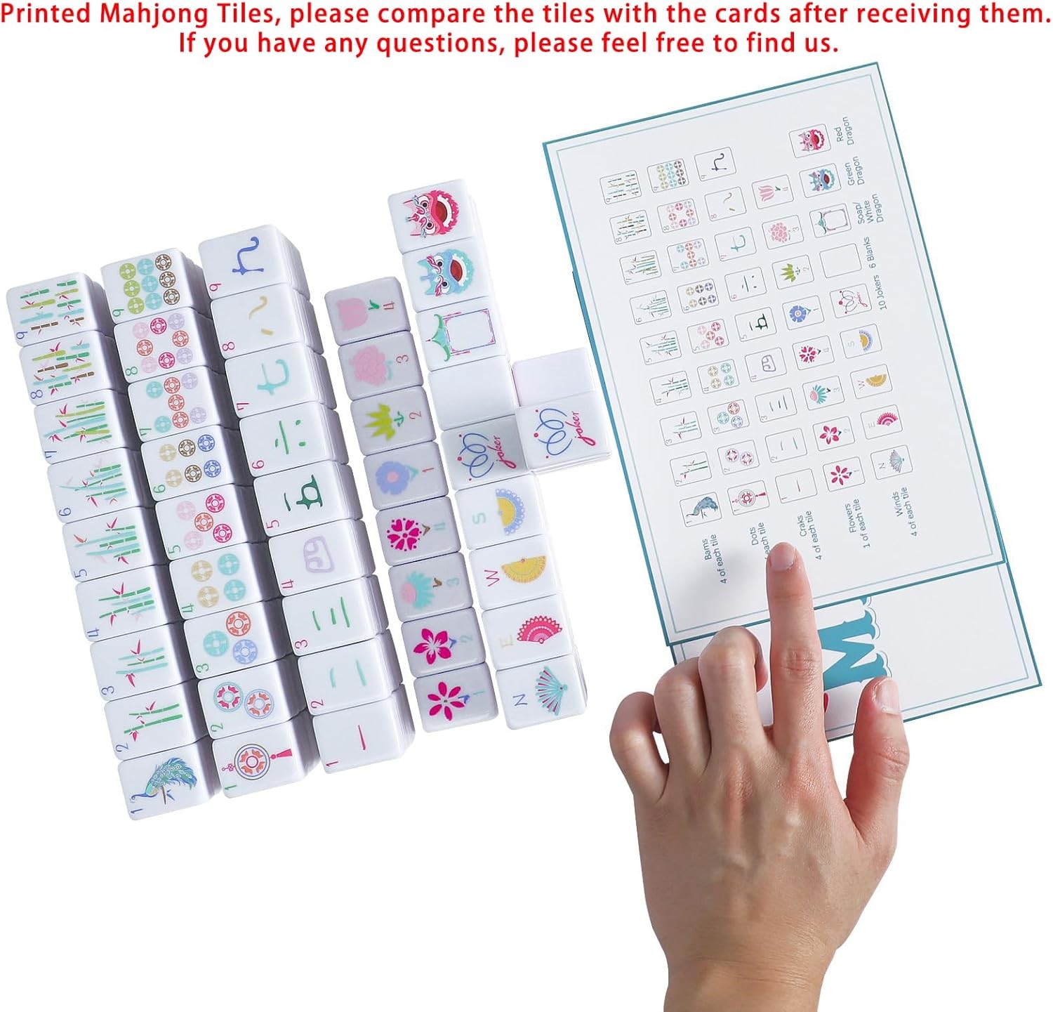 Pink American Mahjong Set 160 Tiles 1.2” with Carrying Bag Accessories