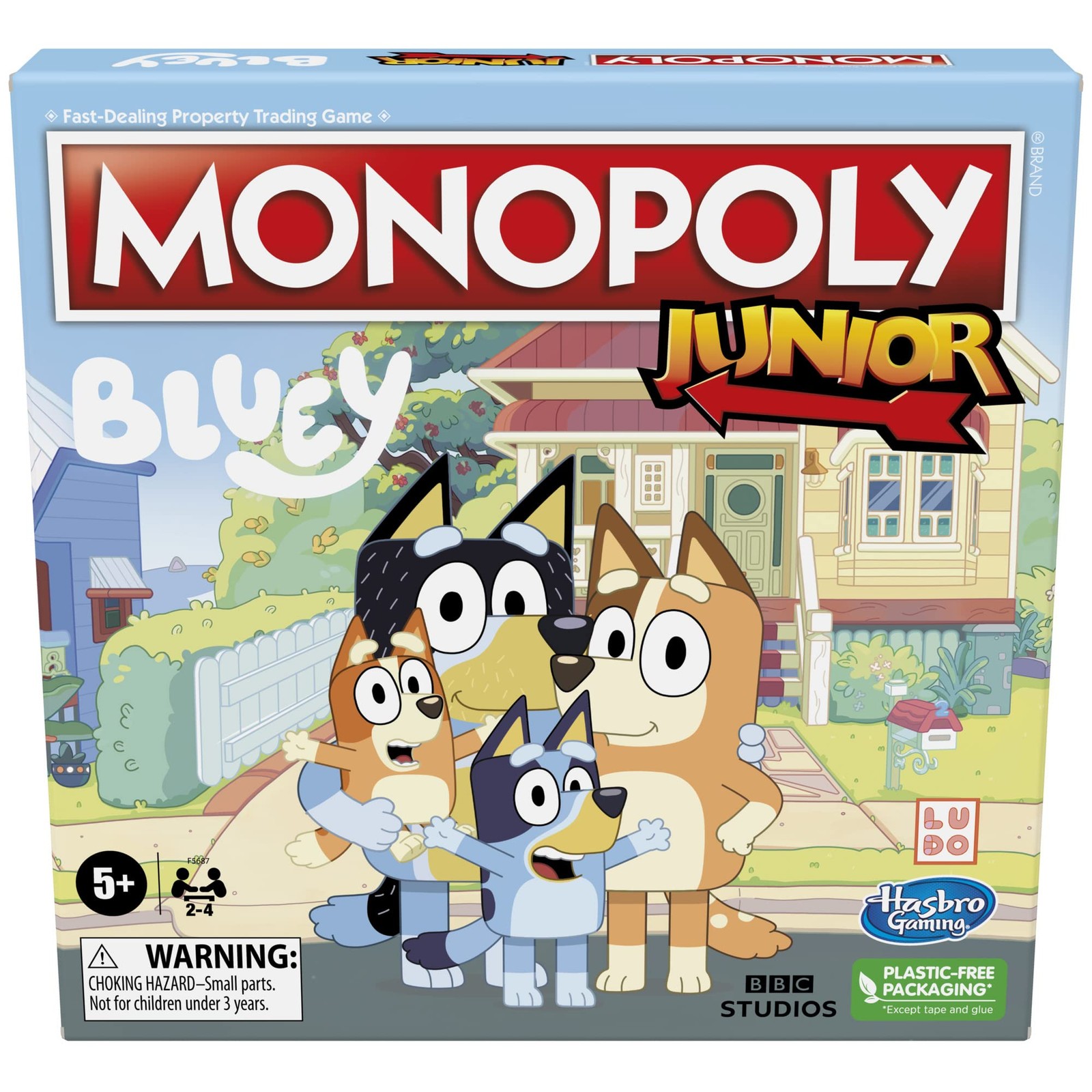 Hasbro Gaming Monopoly Junior Bluey Edition 10.51 x 13.11 x 0.1 inches, Blue