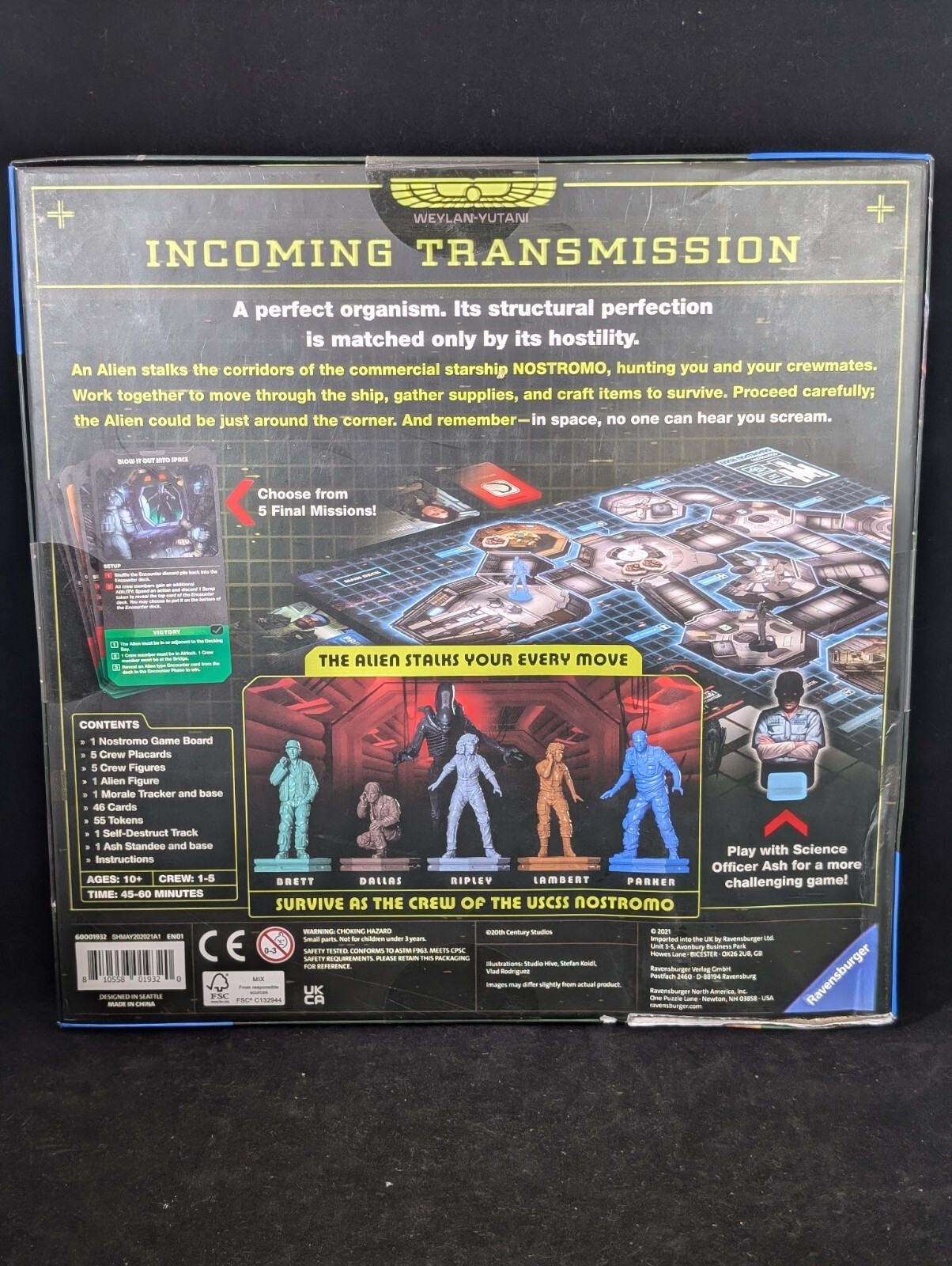 Alien Fate of The Nostromo Board Game Ravensburger New Sealed Box Has Damage