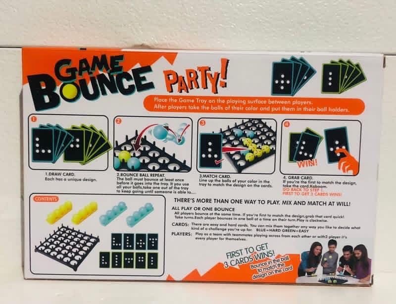 Bounce Ball Game For Adults Teens And Kids 9 Cards Different Patterns New In Box