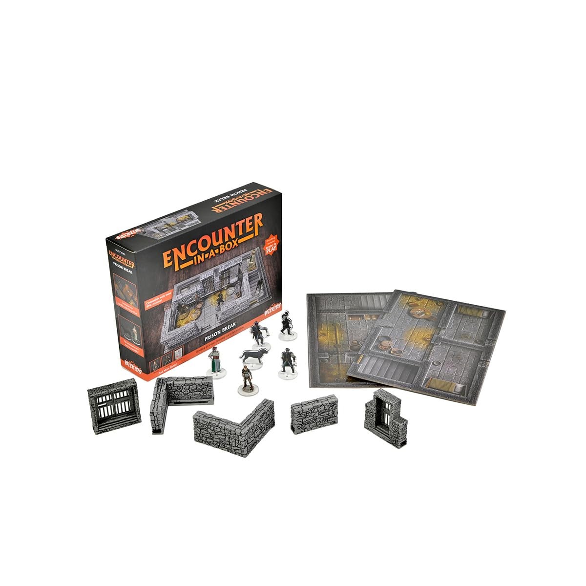Prison Break Model Escape Room Toy with Miniatures and Scenario Tiles