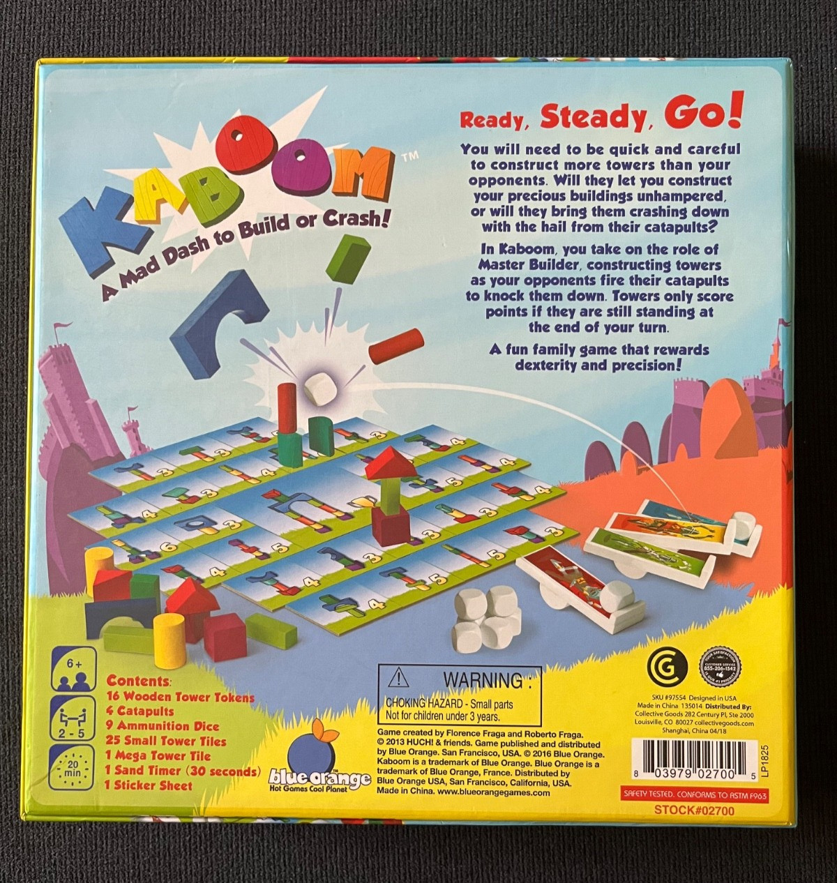 Kaboom Board Game A Mad Dash To Build Or Crash! 2013 Blue Orange Games
