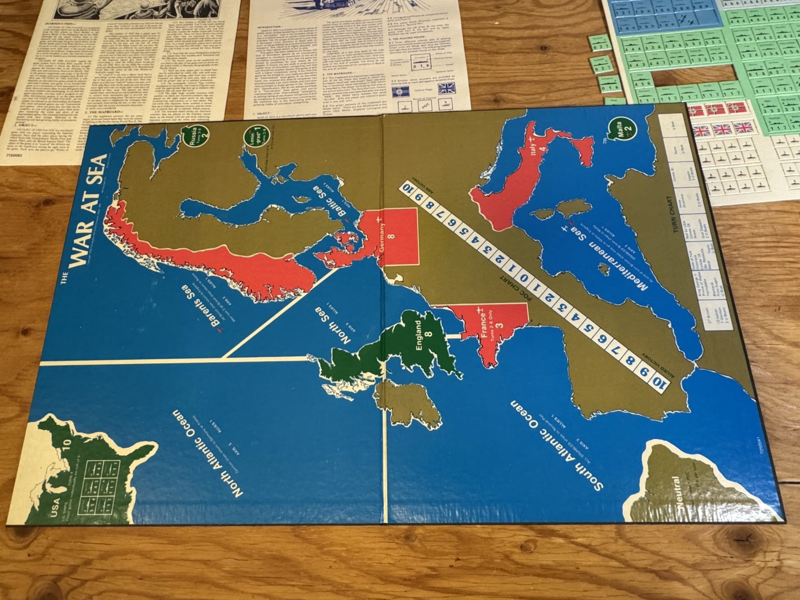 WAR AT SEA Avalon Hill 1976 Complete – Unpunched