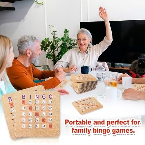 10-Pack Reusable Bingo Cards – 5-Ply Stitched, Quick-Clear Sliding Windows