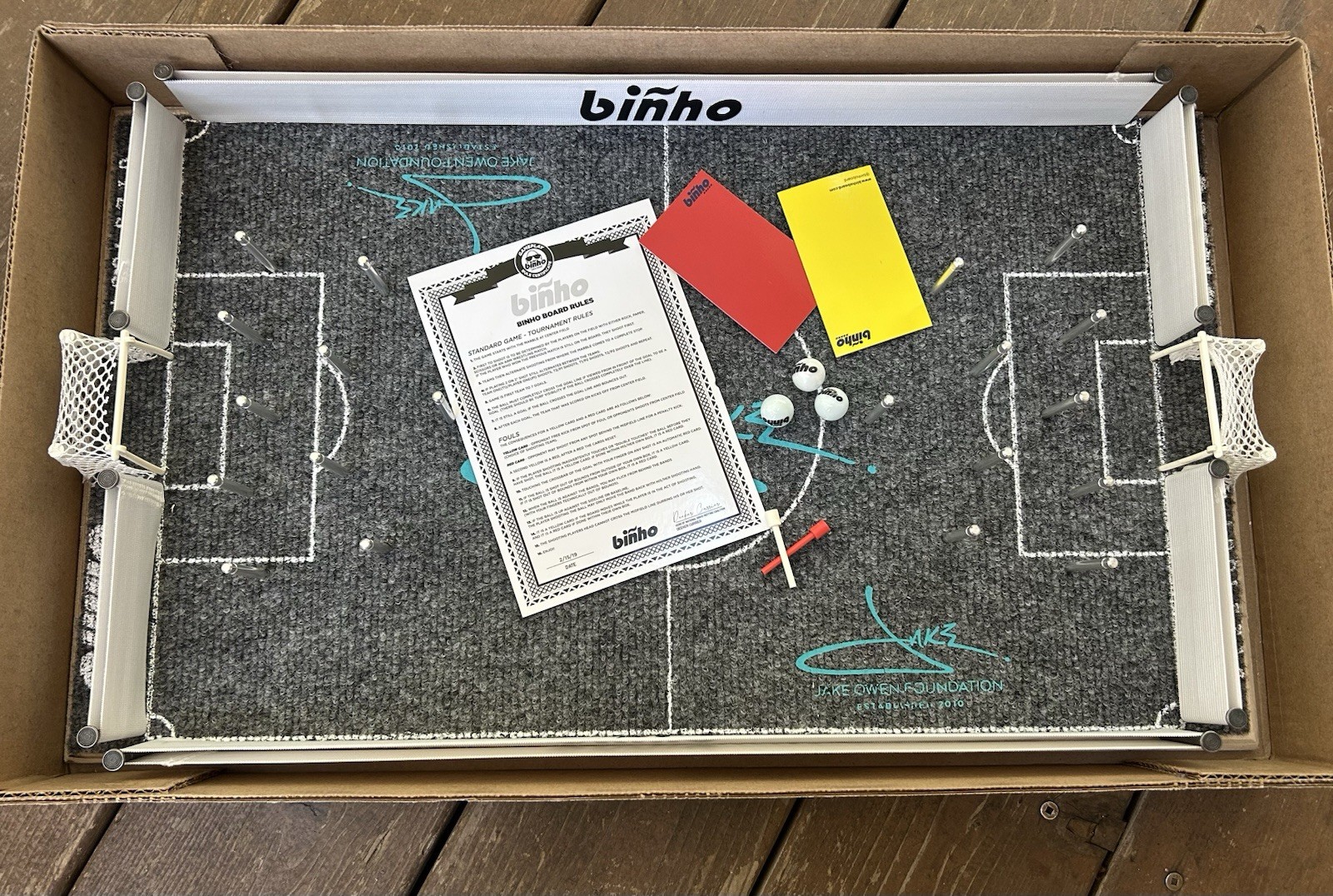 Binho Tabletop Soccer Board Game w/ Tournament Rules, 2+ Players, Made in USA