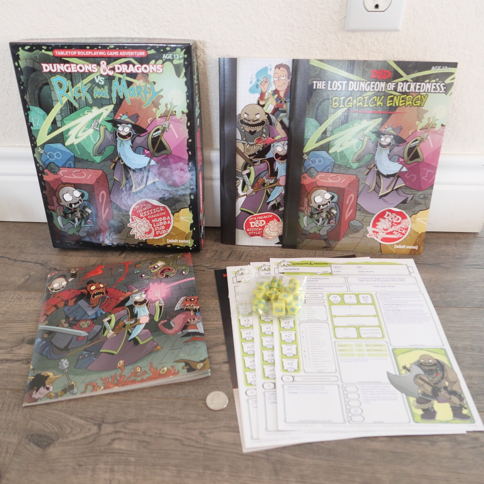 Dungeons And Dragons VS Rick And Morty D&D Tabletop Role Playing Game w/ Dice