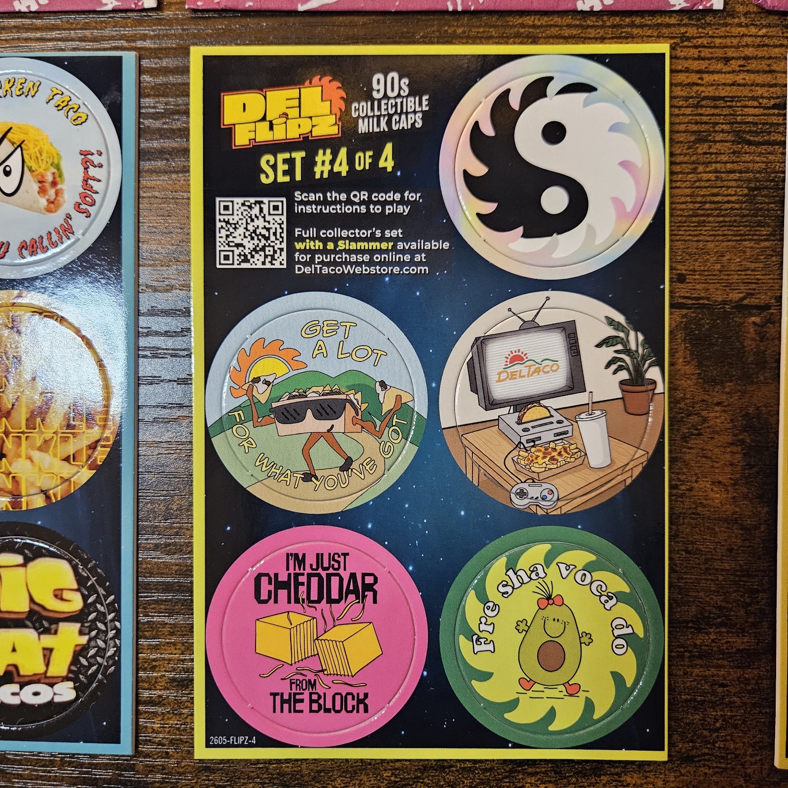 Del Taco Del Flipz Set #2/3/4×2 Pogs Milk Caps Promo 90s Promotional 2026 4 Sets