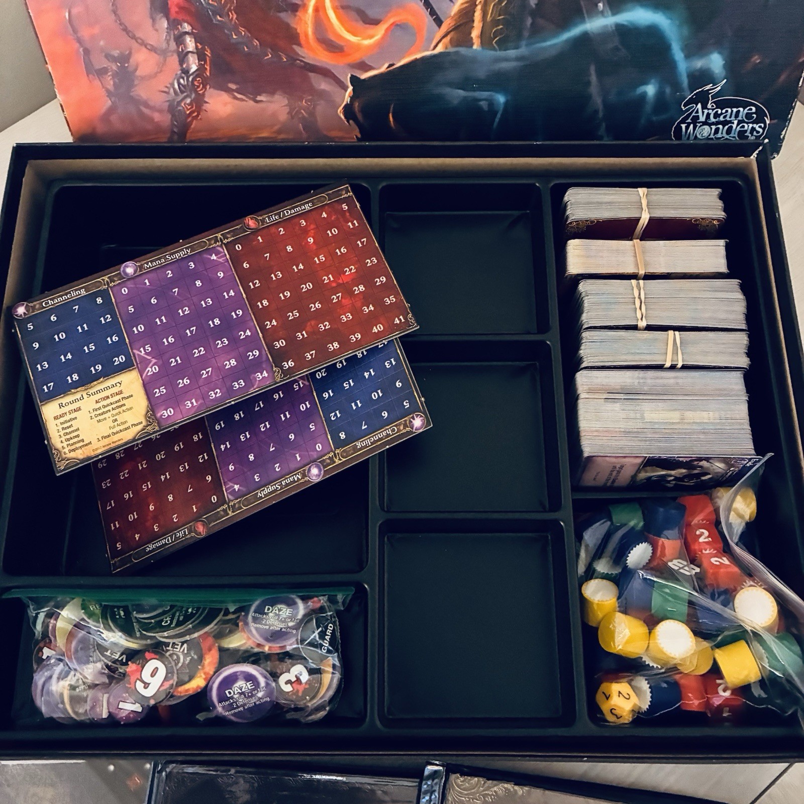 Mage Wars Dueling Mages Strategy Game Core Set Complete + Extras Arcane Wonders