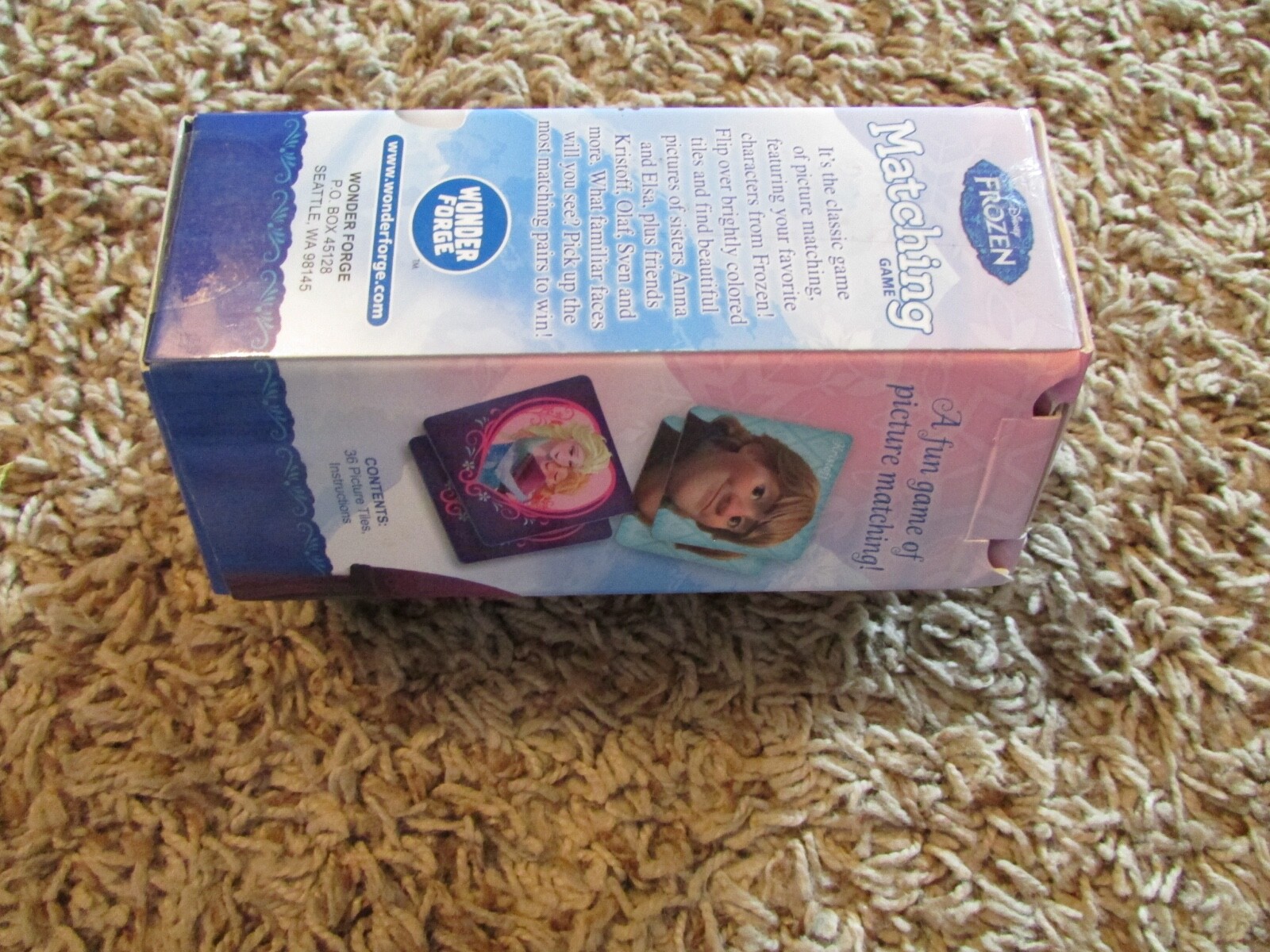 Disney Frozen Matching Game-36 Picture Tiles-Anna, Elsa, Kristoff, Olaf 2014 NIB