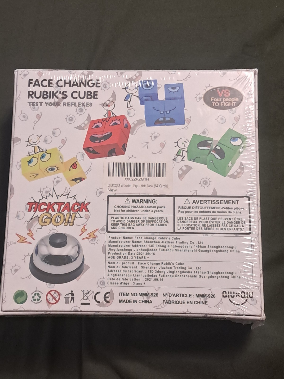 2021 Brand New Face Change Rubik’s Cube Board Game 4 Players 64 Cards Ages 3+