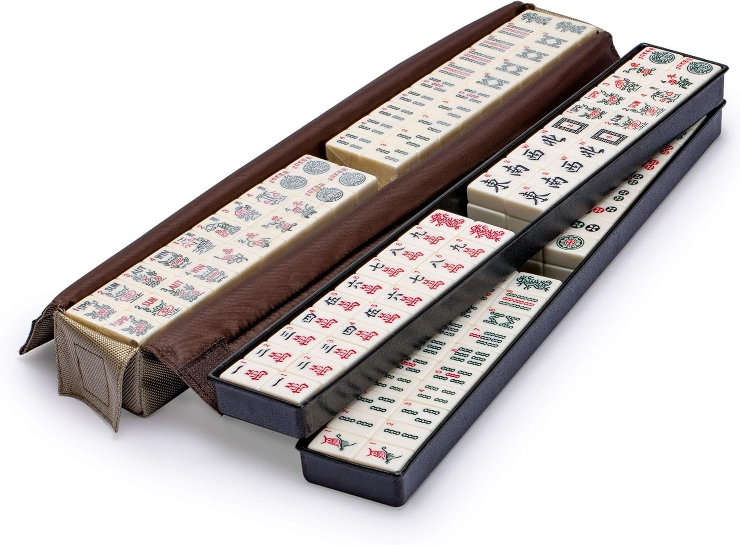 American Mahjong Set, Mojave Ivory with Brown Soft Case, All-in-One Racks wit…