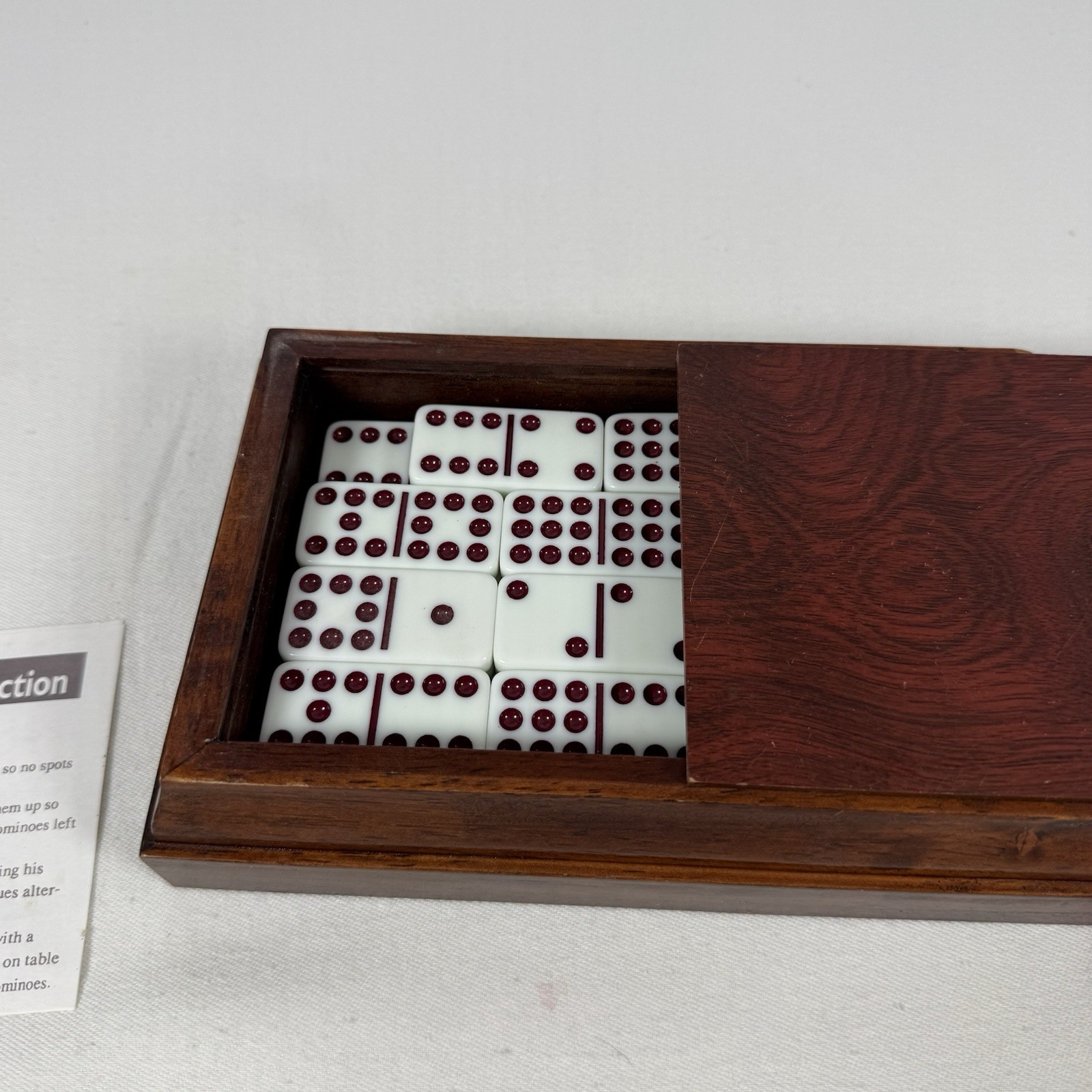 Vintage Double Nine Domino Set Classic Collection 55-Piece In Wooden Case