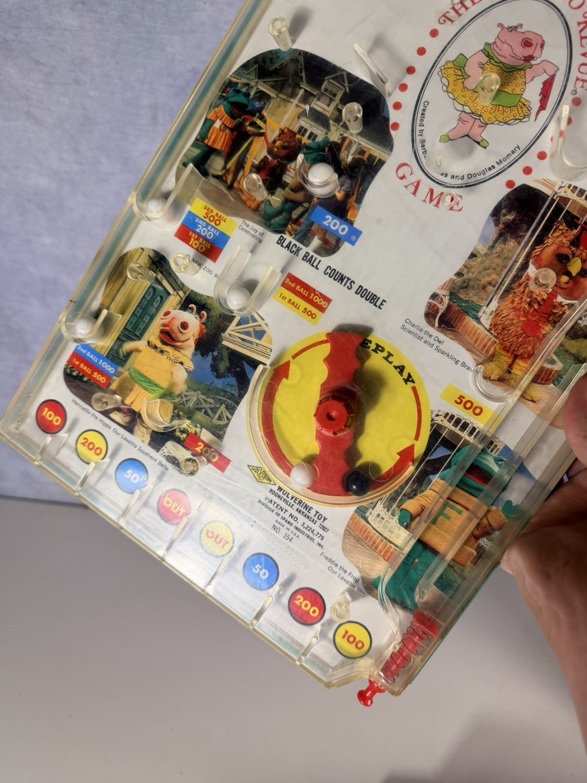 VINTAGE 70’S THE NEW ZOO REVUE TIN PINBALL GAME BY WOLVERINE TOYS 1970 TOY HTF