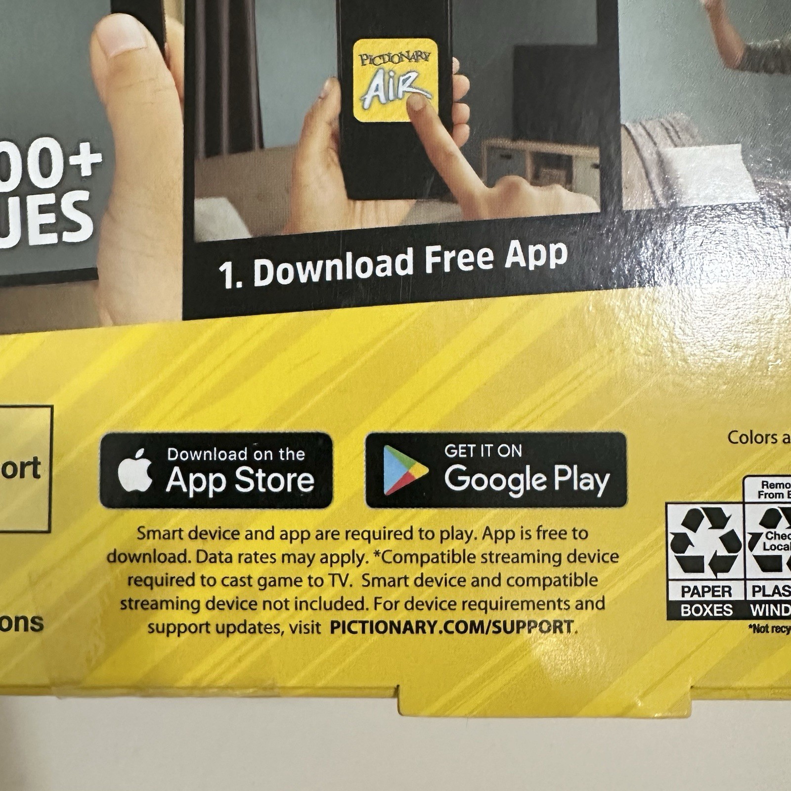 Pictionary Air Drawing Family Game with Light-up Pen and Clue Cards Smart Device