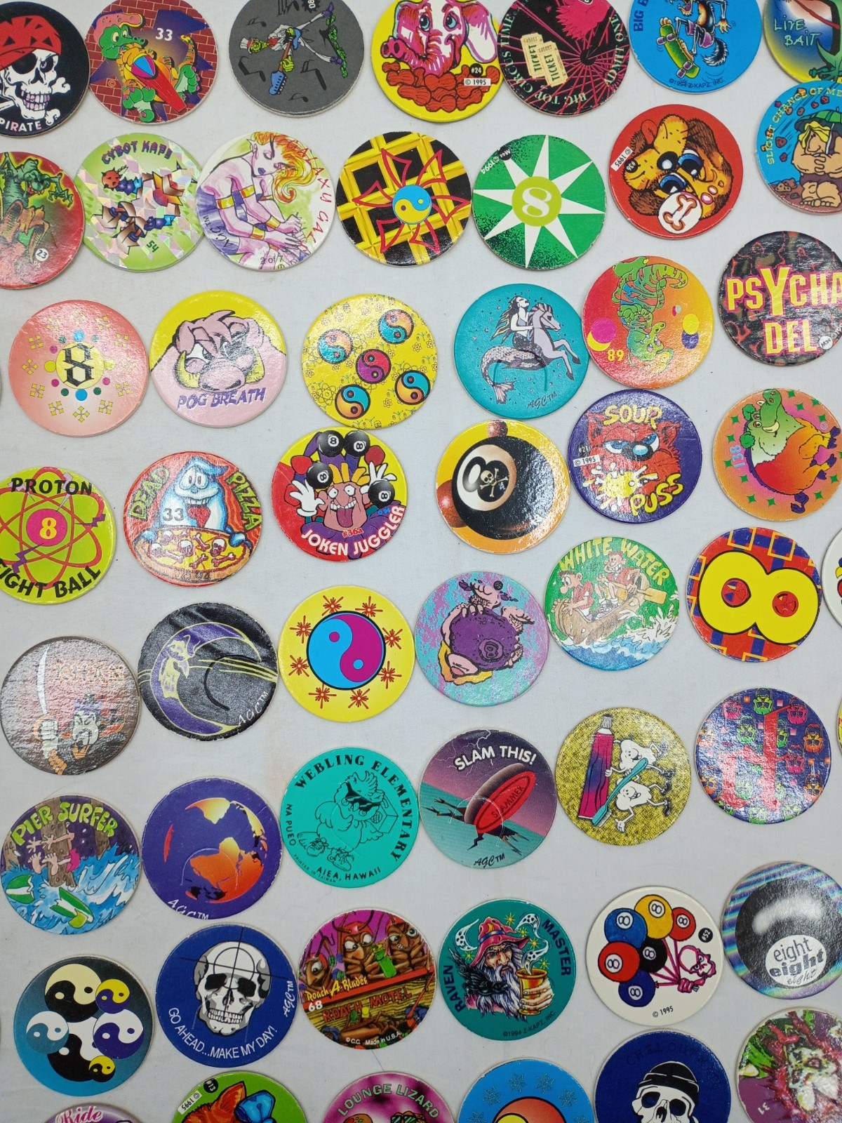 Lot of 220 Pogs / Milk Caps, Vintage 1990s Retro Nostalgia! Mix Take A Look!