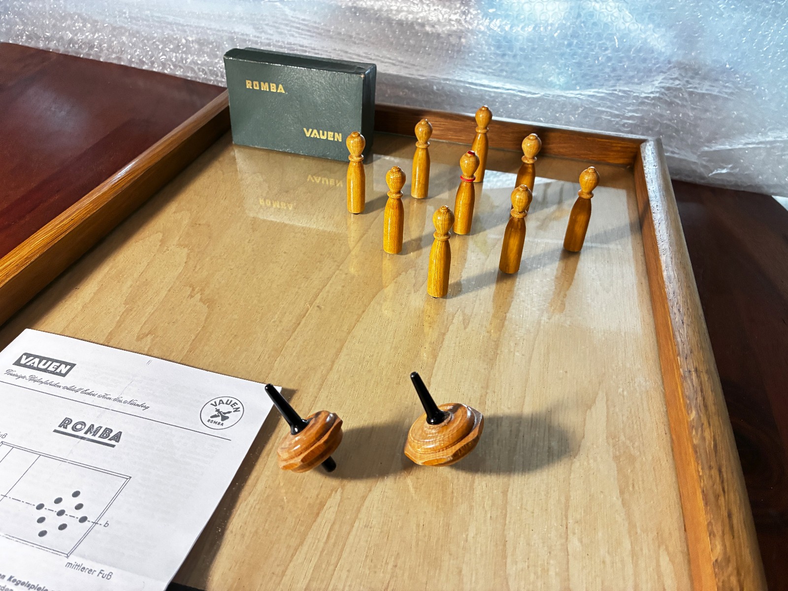 Romba bowling game table bowling game Vauen with instructions, from 1950 antique, like new 1