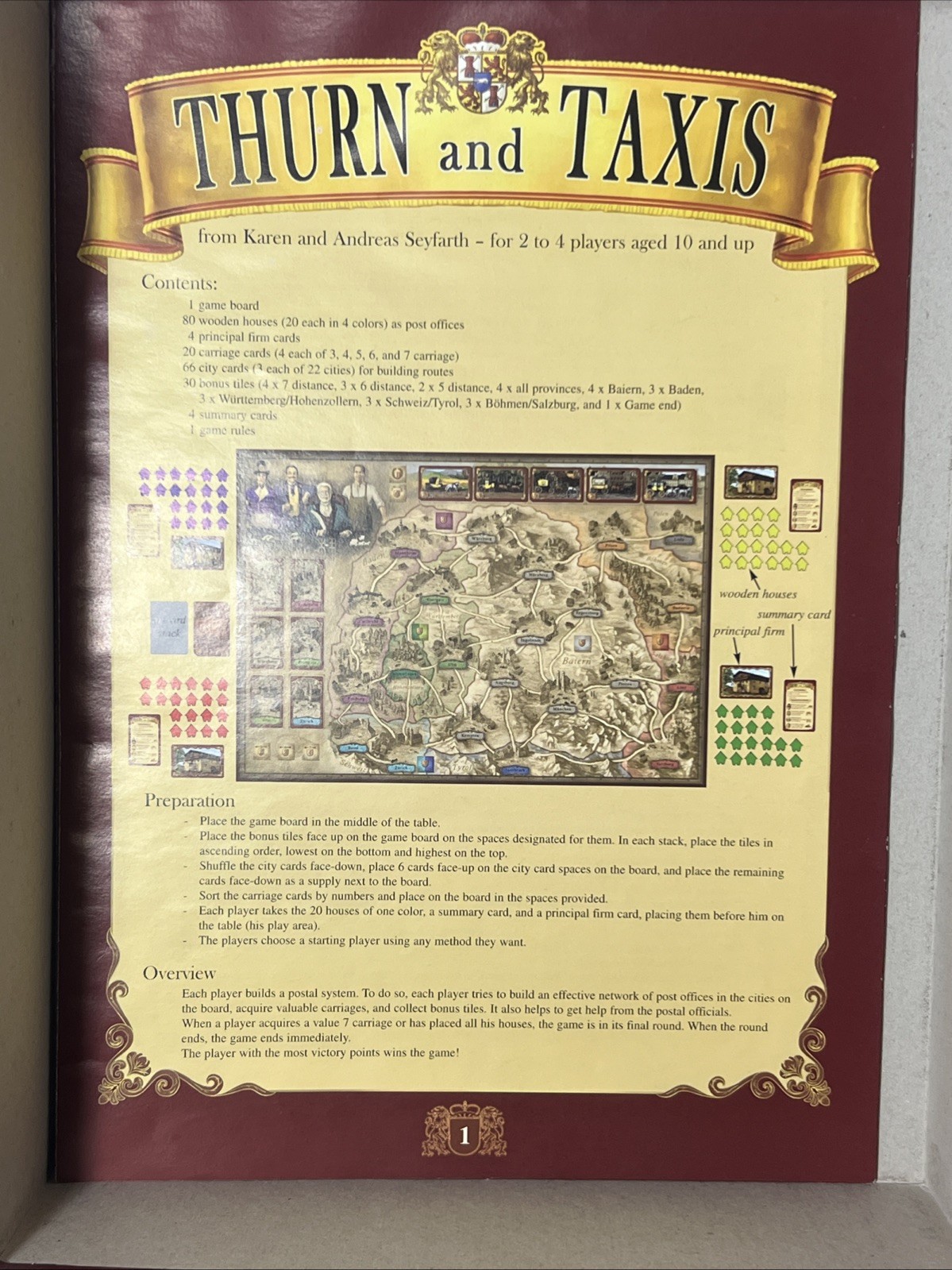 Thurn and Taxis Board Game – from Rio Grande Games – Out of print – c.2006