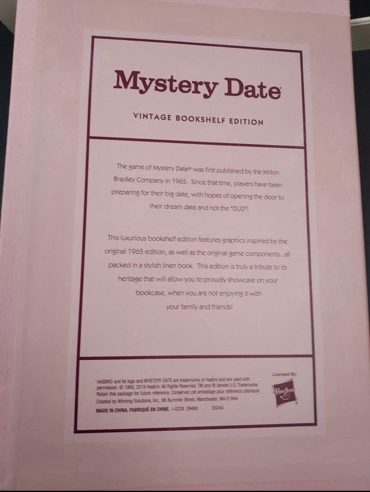 Mystery Date Bookshelf Edition Board Game by WS Game Co.