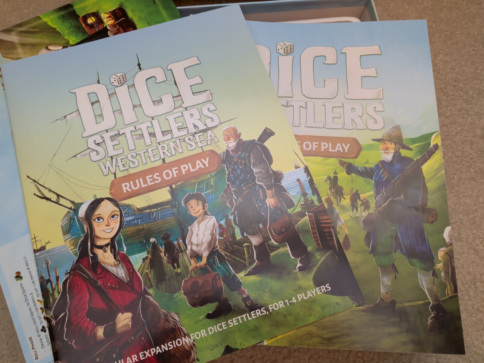 Dice Settlers – Kickstarter Deluxe – w/Promos and rare Western Sea Expansion