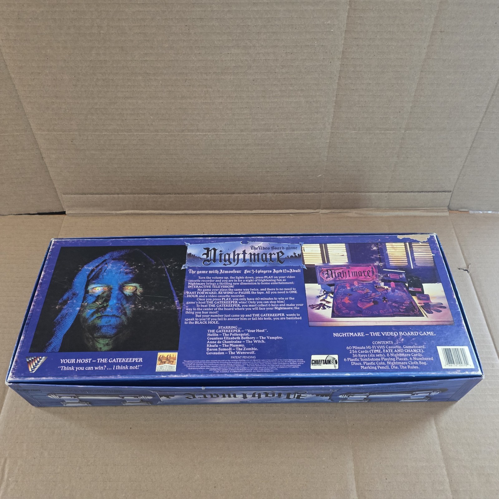 Vintage 1991 Chieftain Games Nightmare Video Board Gane VHS Complete