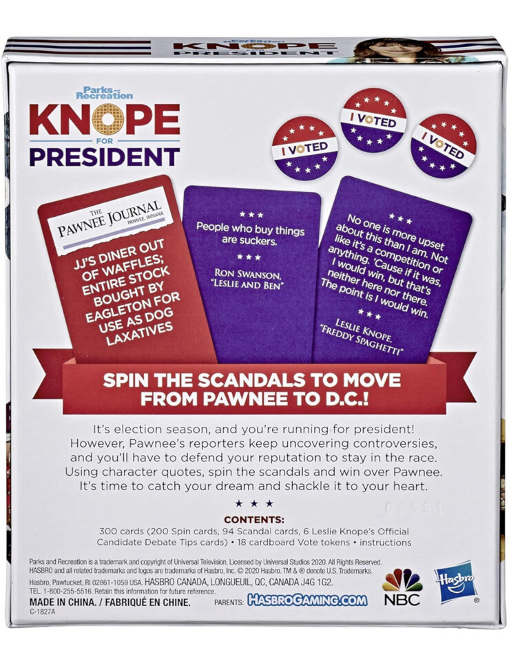Knope For President Party Card Game for Ages 14 and Up NBC Parks & Recreation