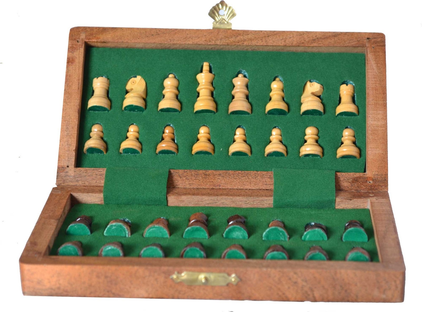 Chess Set 12×12” Handmade Acacia Wood – Folding Magnetic Travel Board with Bag