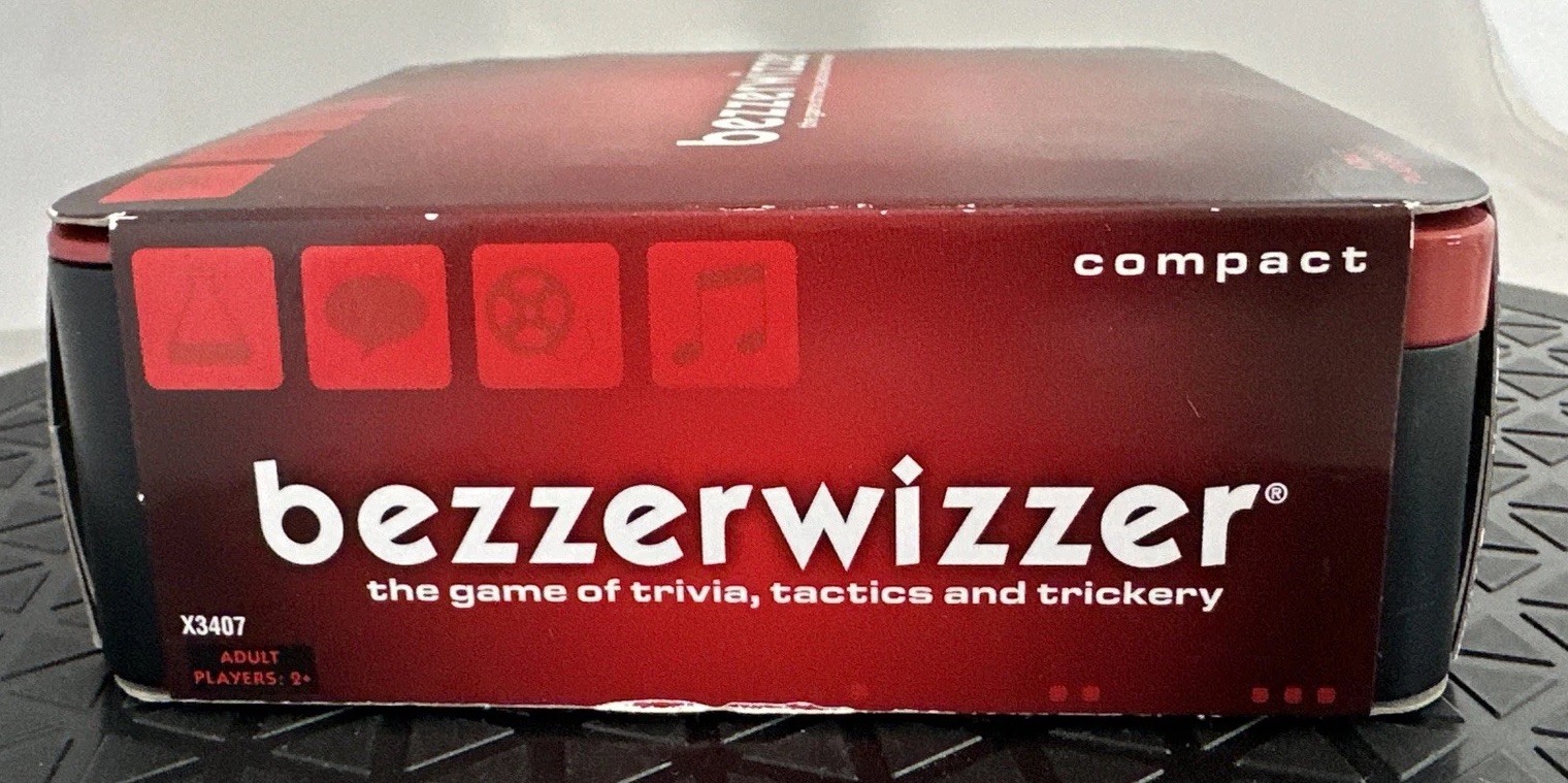 BEZZERWIZZER COMPACT THE GAME OF TRIVIA, TACTICS AND TRICKERY 100% COMPLETE 2011