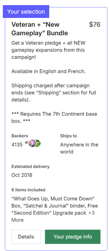 The 7th Continent: What Goes Up Must Come Down board game expansion, shrink wrap