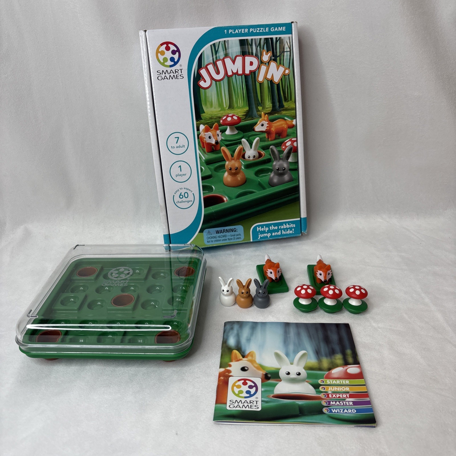 Jump In Smart Games Brain Teaser Game 2016 Complete Fox, Bunny, Mushroom