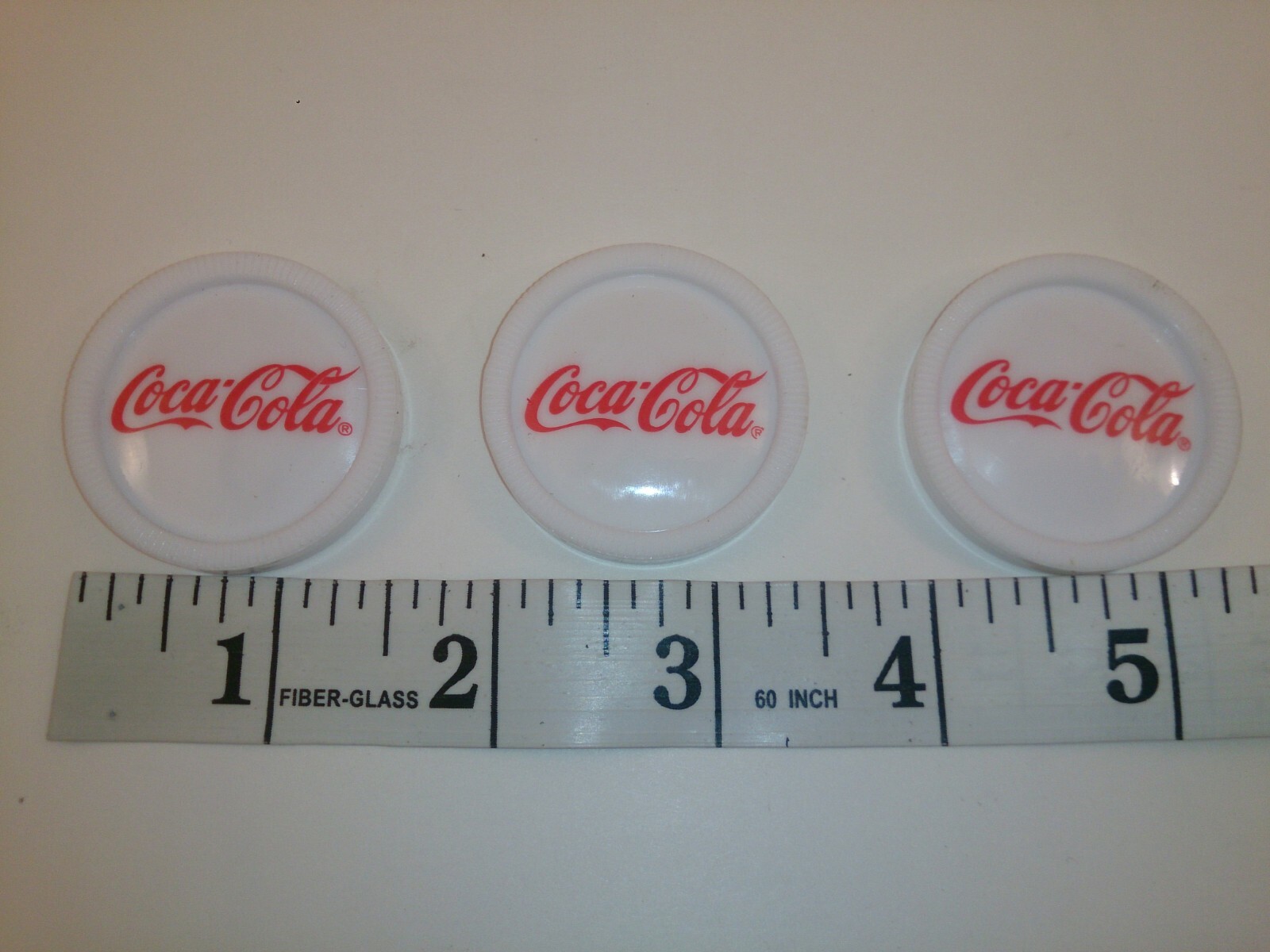 3 x White Coca Cola Checkers Game Replacement Pieces Parts Checker