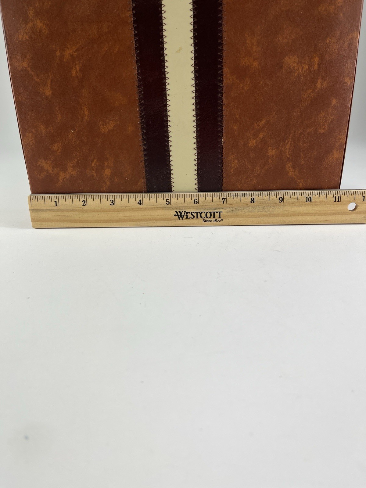 Backgammon Travel Case Game Complete Brown & White Faux Leather Vintage