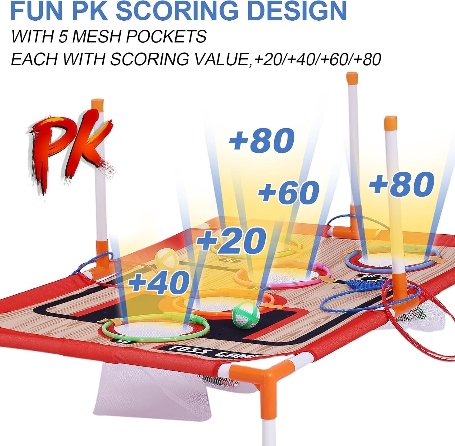 5-in-1 Carnival Game Set: Outdoor & Indoor Fun for Kids and Adults, Orange