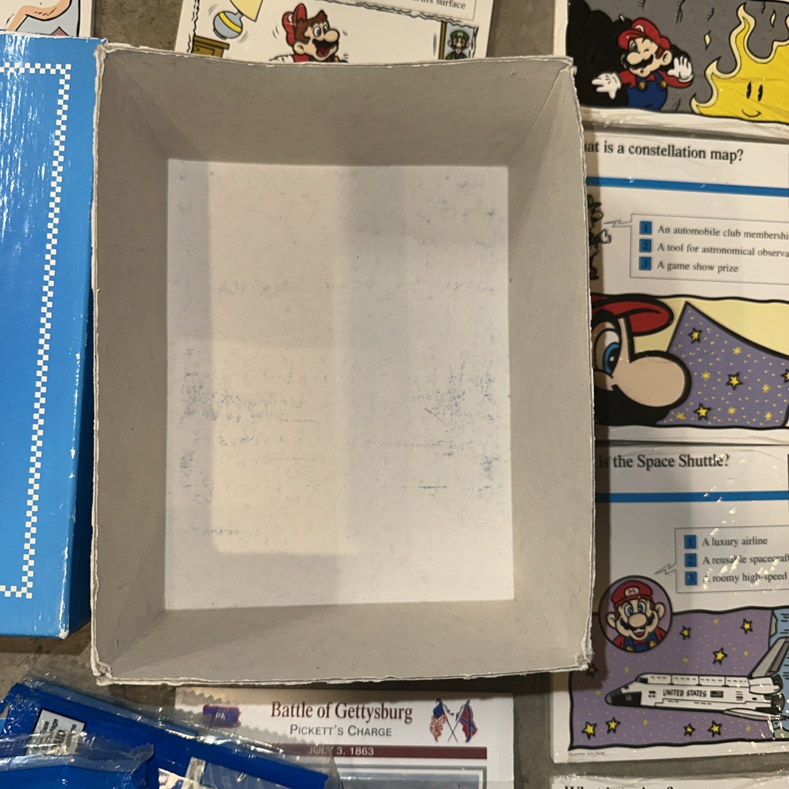 Vintage 1995 Mario Quiz Cards Atlas Editions Factory Sealed Cards Manual Box Ad