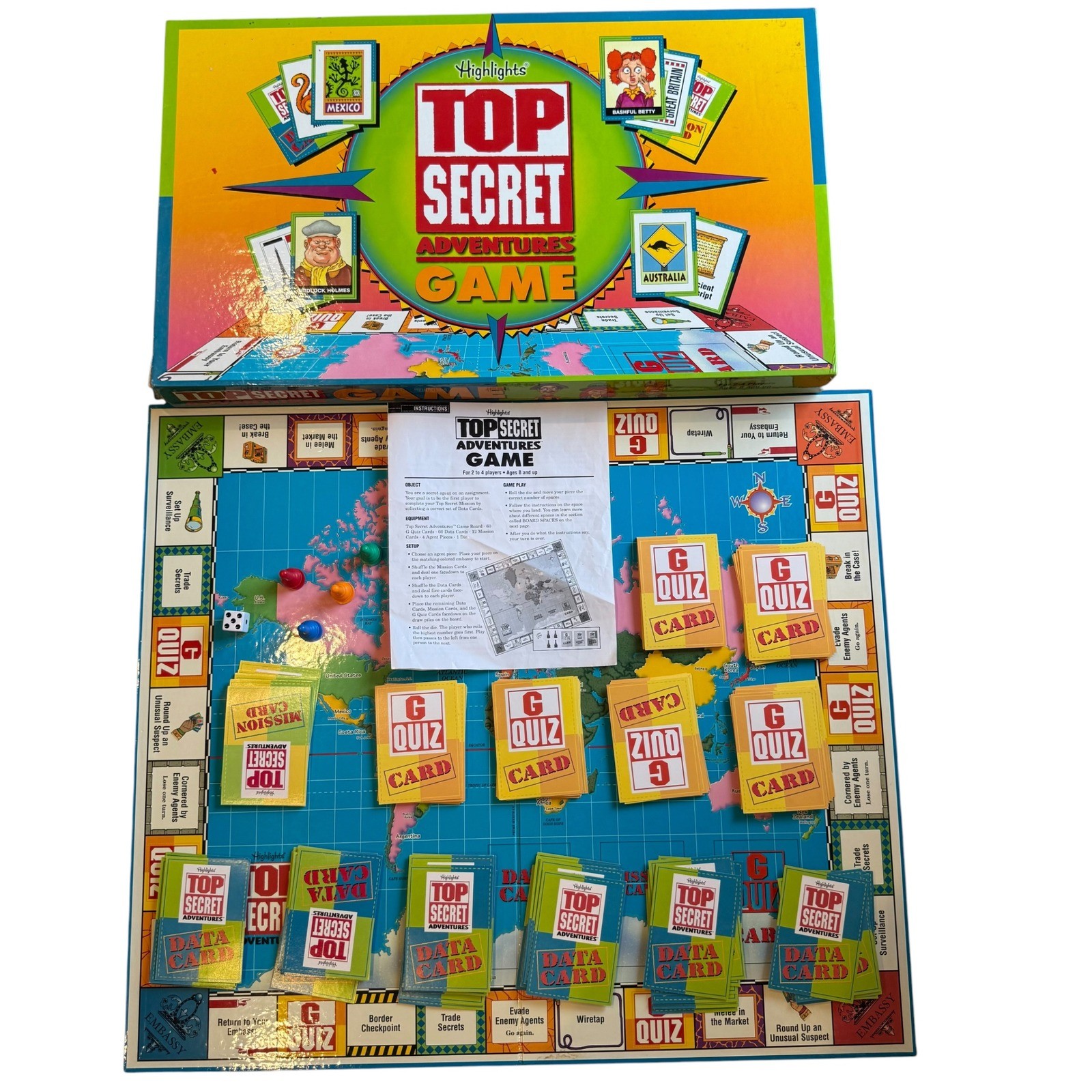 Highlights Top Secret Adventures Game Kids Geography Spy Board Game Complete