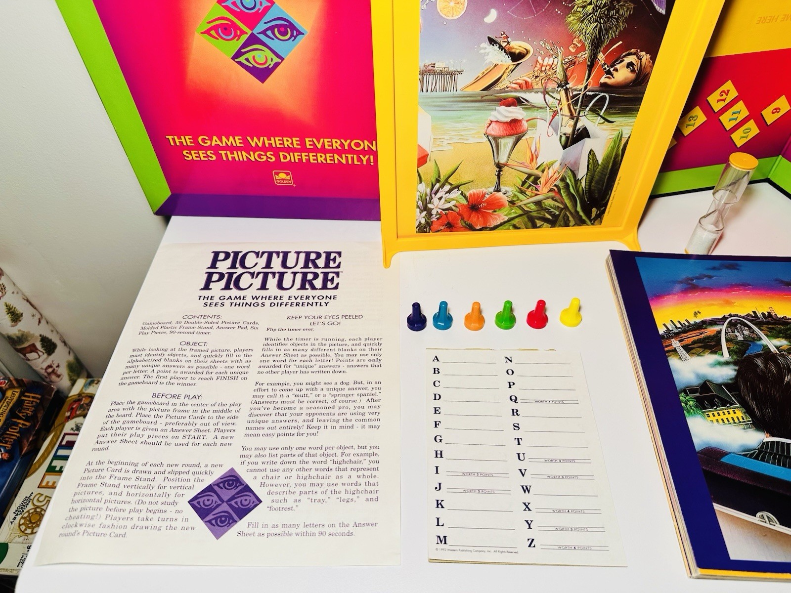Vintage PICTURE PICTURE Board Game By Golden 1992 90s Party No. 5074 COMPLETE