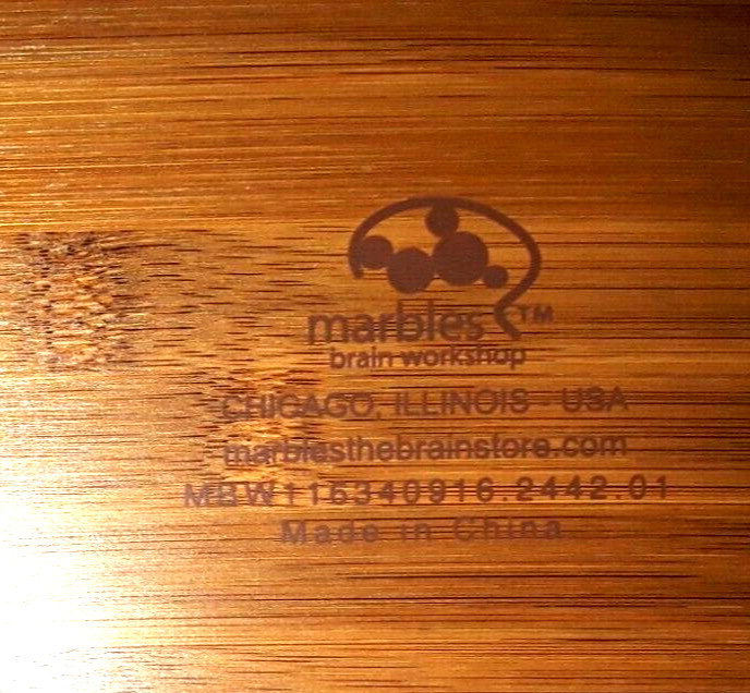 Otrio Marbles Brain Workshop Bamboo Wood Strategy Wooden Board Game VG+ Complete
