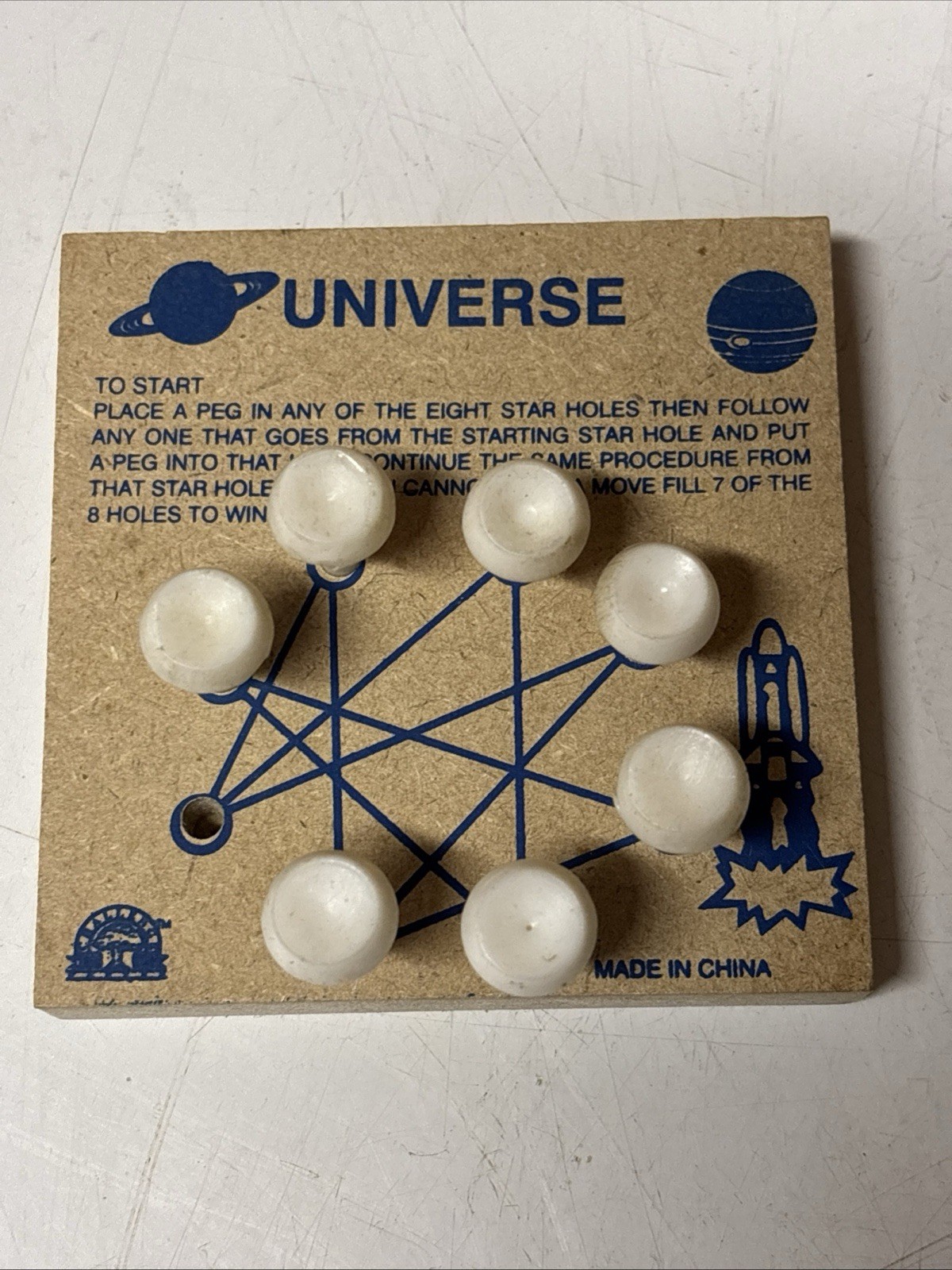 Brain Teaser IQ Tester Wood Peg Games Set Of 3